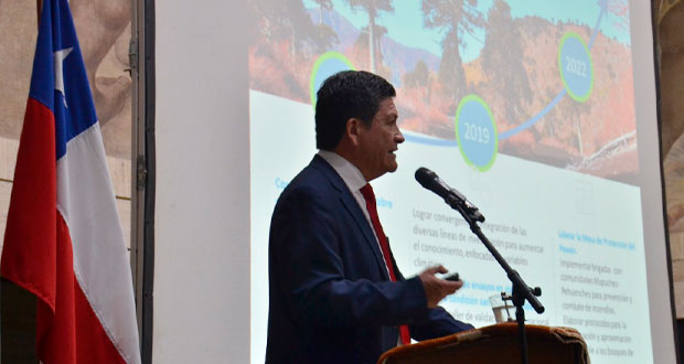 Cuenta pública de la gestión 2018 de la Corporación Nacional Forestal (CONAF), que realizó el director ejecutivo de la entidad, José Manuel Rebolledo, en el Salón Mural de la Intendencia de la Región del Biobío, en Concepción.